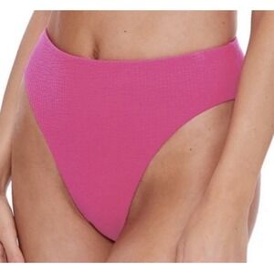 Becca Pucker Up Danielle High Waist Bikini Bottoms In Cosmopolitan Pink SZ S NWT